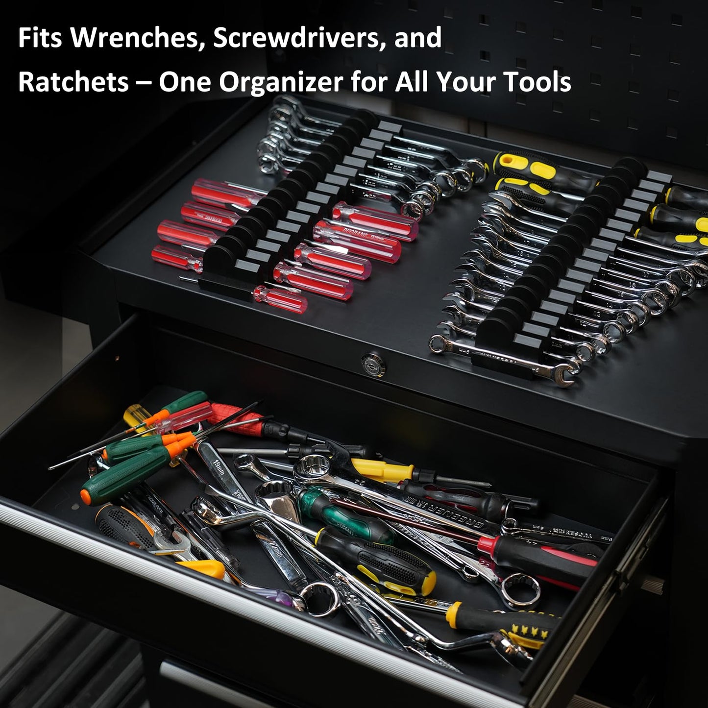 DEHOYI 24pcs Magnetic Modular Screwdriver Organizer and Wrench Organizer for Tool Drawer and tool box. Modular & Expandable Screwdriver Holder with magnet, gift for brother and father.