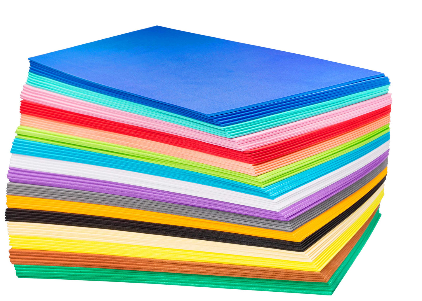 80 Pack EVA Foam Handicraft Sheets, 16 Colors, 6 x 9 Inches, 2mm Thick - Colorful Crafting Sponge Paper for Classroom Art and Craft DIY Projects | Thick and Soft Paper
