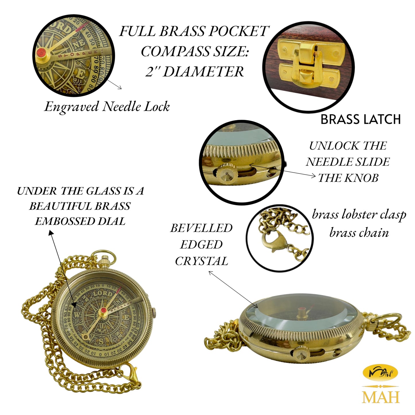 Trust in the Lord Compass – Embossed Brass Christian Gift with Proverbs 3:5–6 Scripture, Faith-Based Religious Keepsake for Son or Grandson, Meaningful Baptism or Confirmation Gift of Guidance
