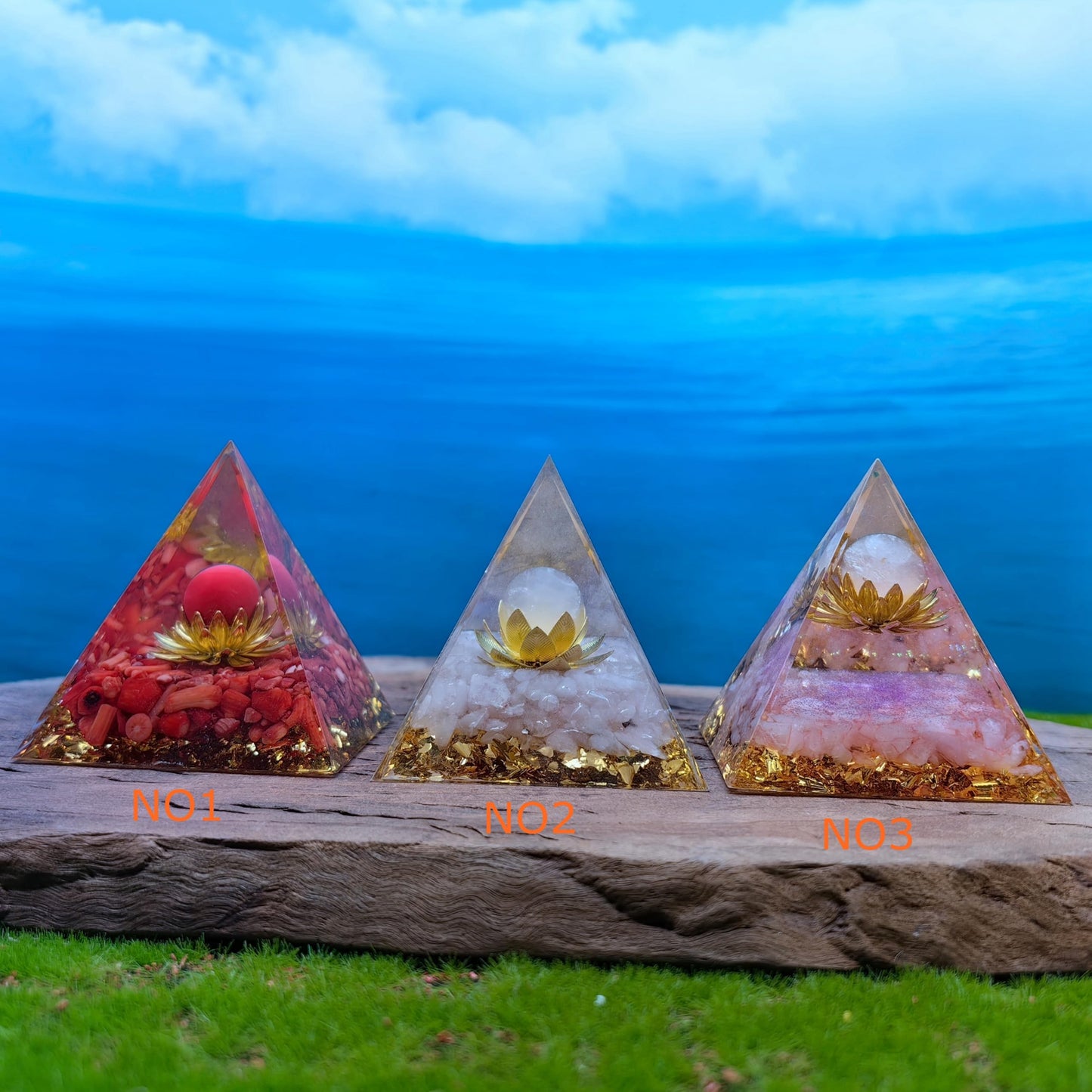 Healing Crystals Orgone Pyramid for Positive Energy, Stress Reduction, and Attracting Wealth and Luck Reduce Stress and Promote Healing with this Crystal Pyramid Home Decor (NO20,6cm)