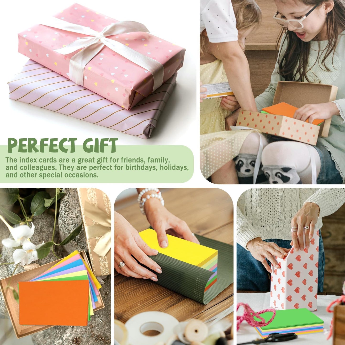 Tecmisse 320 PCS Index Cards 4 x 6, Blank Colorful Index Card Thick Flash Card for Studying, Note Cards, Flashcards Coored, Office School Supplies