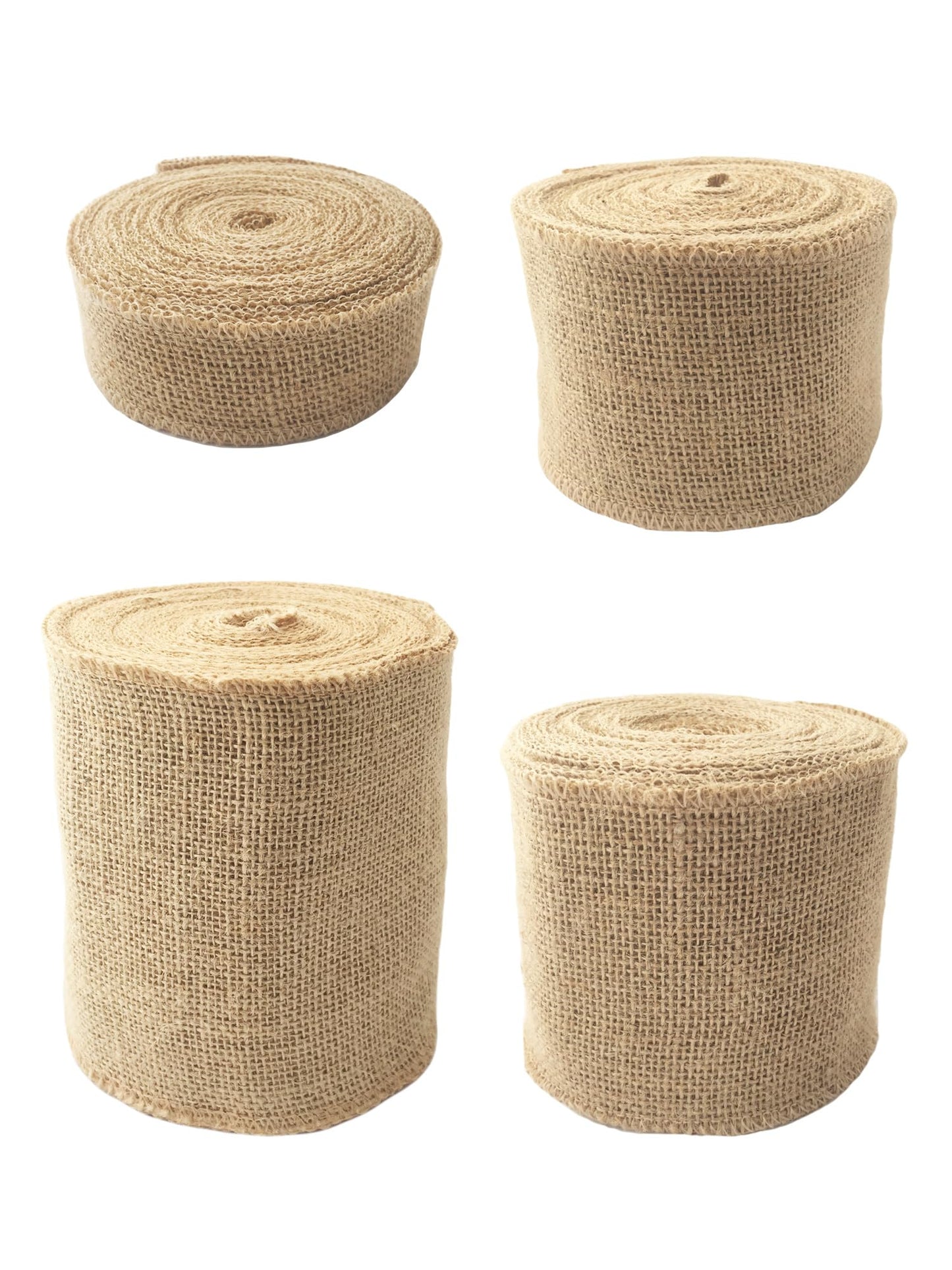 LWR CRAFTS Natural Burlap Ribbon 3-1/8 Inch x 32 Feet - Jute Fabric Webbing for Floral Arrangements, Gift Wrapping, Wreaths, DIY Crafts & Wedding Décor