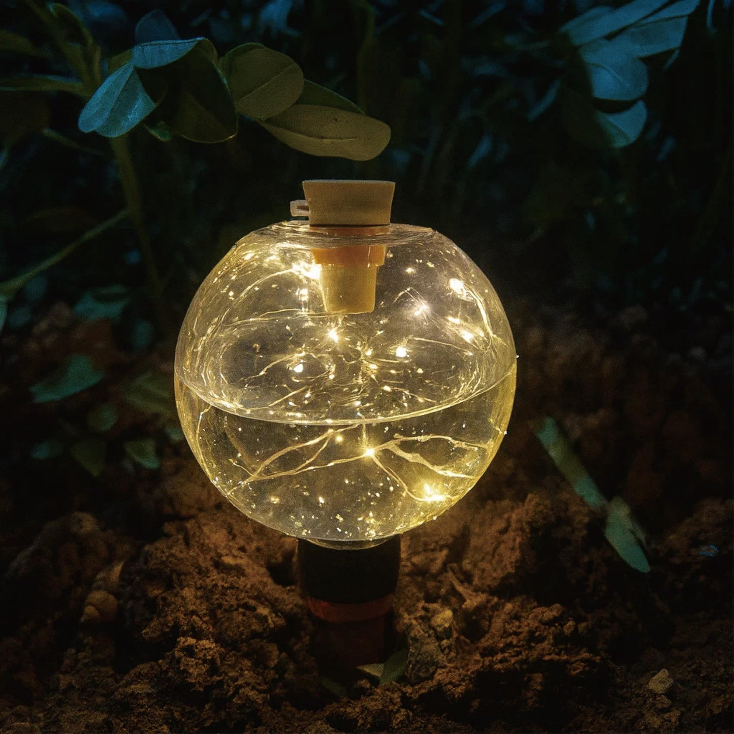 19 oz Extra Large Plant Self Watering Globes Top Fill, LED Night Light Classic Globe Plastic Water Bulbs, Automatic Plant Waterer for Indoor Outdoor Houseplants, Slow Release Planter Insert, 2 Pack