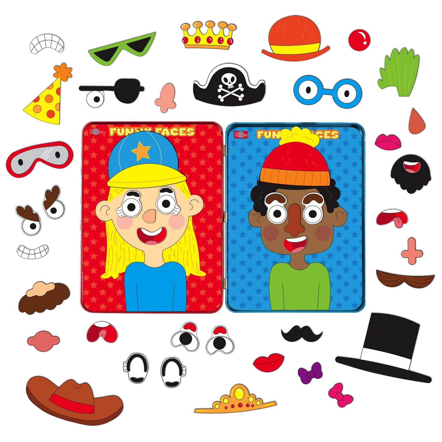 TS Shure by Bendon Create Funny Faces Magnetic Activity Tin with Illustrated Magnet Sheets and Playcard 50261