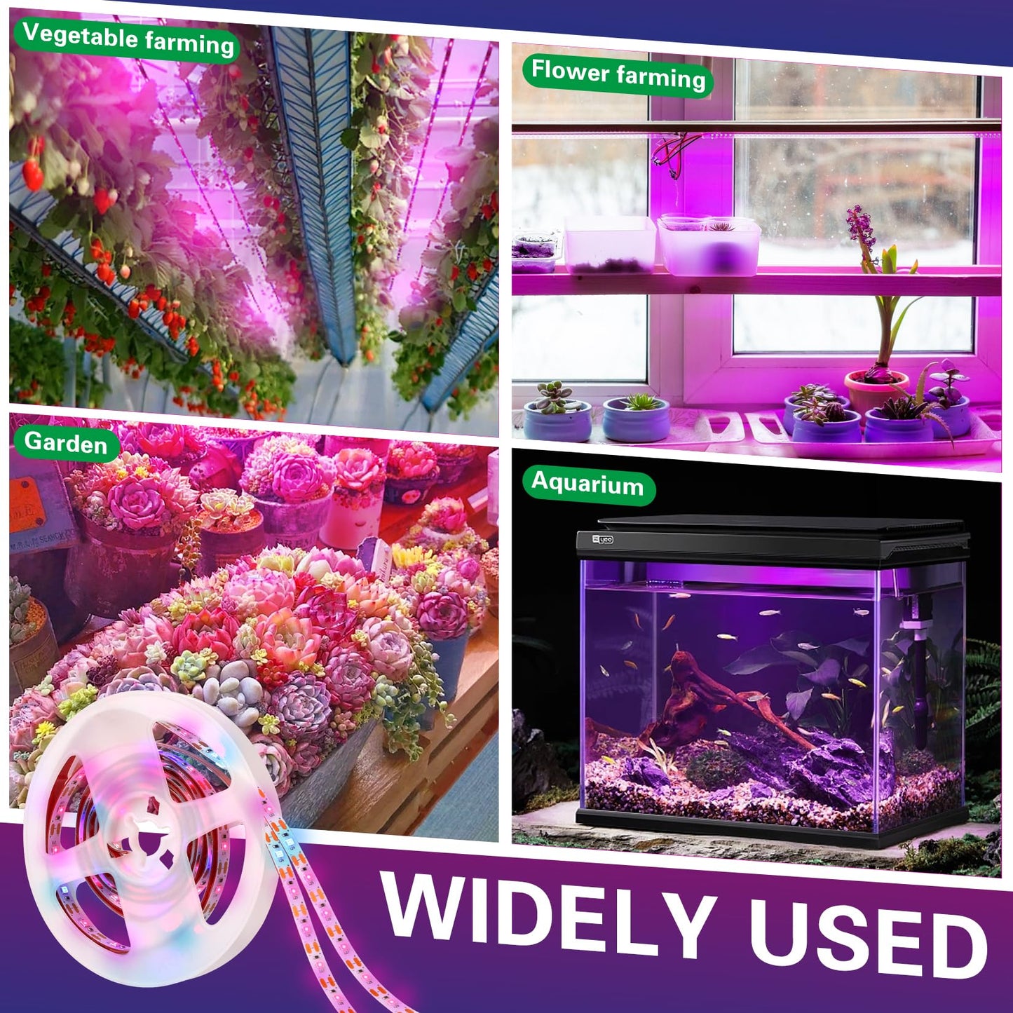 Grow Lights for Indoor Plants，120 LEDs Waterproof led Grow Lights Full Spectrum,USB Plug-in Dimmable Auto On/Off with 3 Timers Plant Light, for Indoor Plants Seeding Veg Flower Growing Lamp(6.56ft)