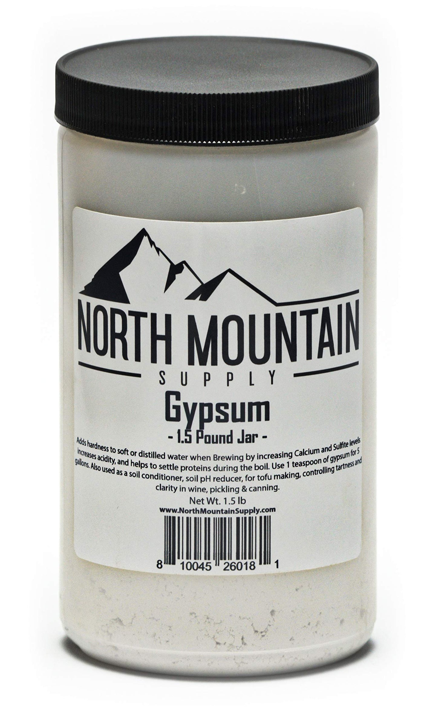 North Mountain Supply - GY-1.5lb Food Grade Calcium Sulfate (Gypsum) (1.5 Pounds)