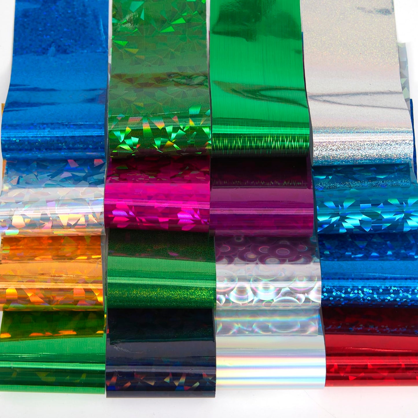 JERCLITY 300 Sheets Nail Foil Transfer Stickers Set Aurora Iridescence Gradient Nail Foils Transfer Nail Art Laser Solid Color Design Foil Sheets for Women Girls