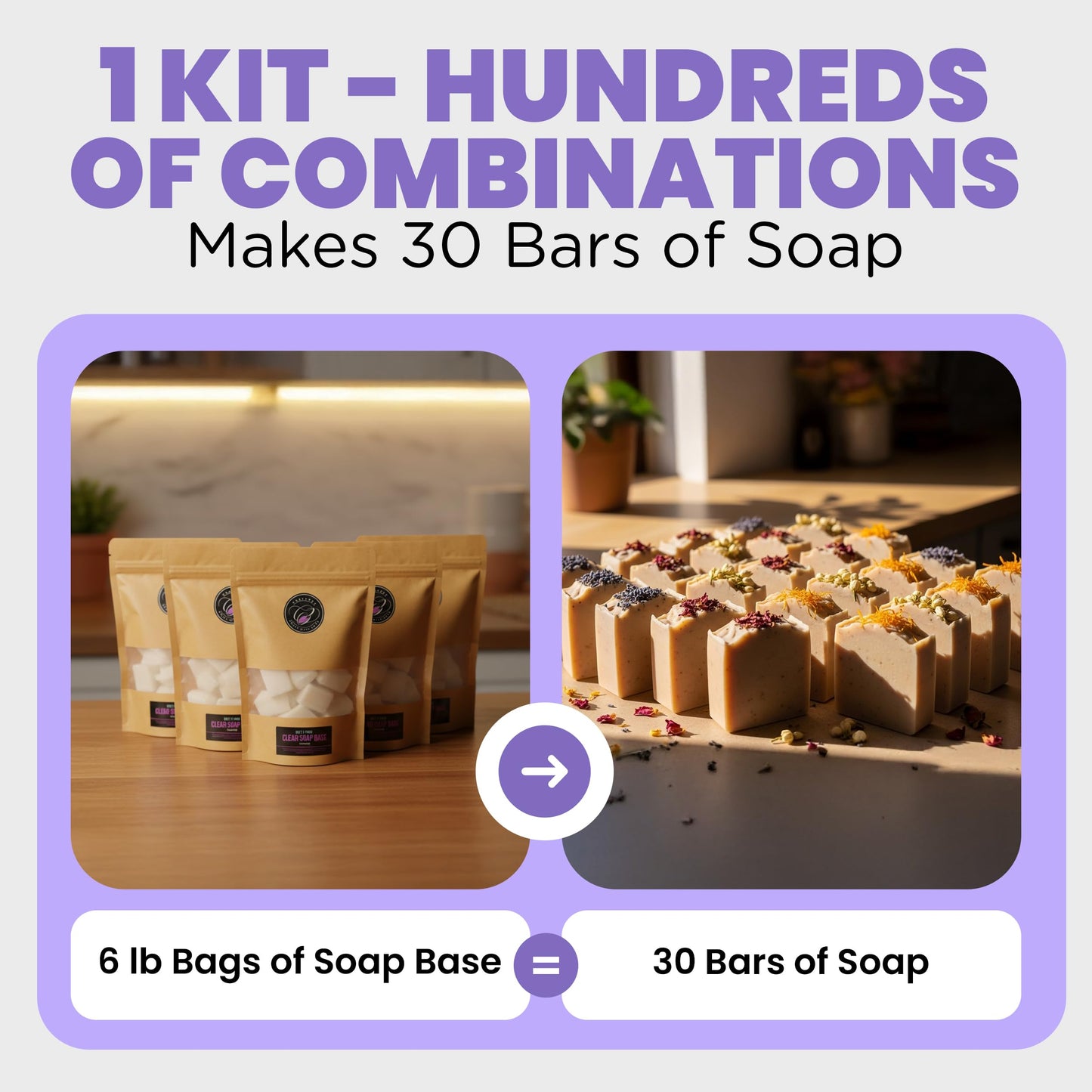 CraftZee 𝗦𝗨𝗣𝗘𝗥 𝗗𝗘𝗟𝗨𝗫𝗘 Soap Making Kit - All-in-One Soap Making Supplies with 6lbs Soap Base, 8 Dyes, 8 Essential Oils, Silicone Molds, Cutters, All Essential Tools & Instructions