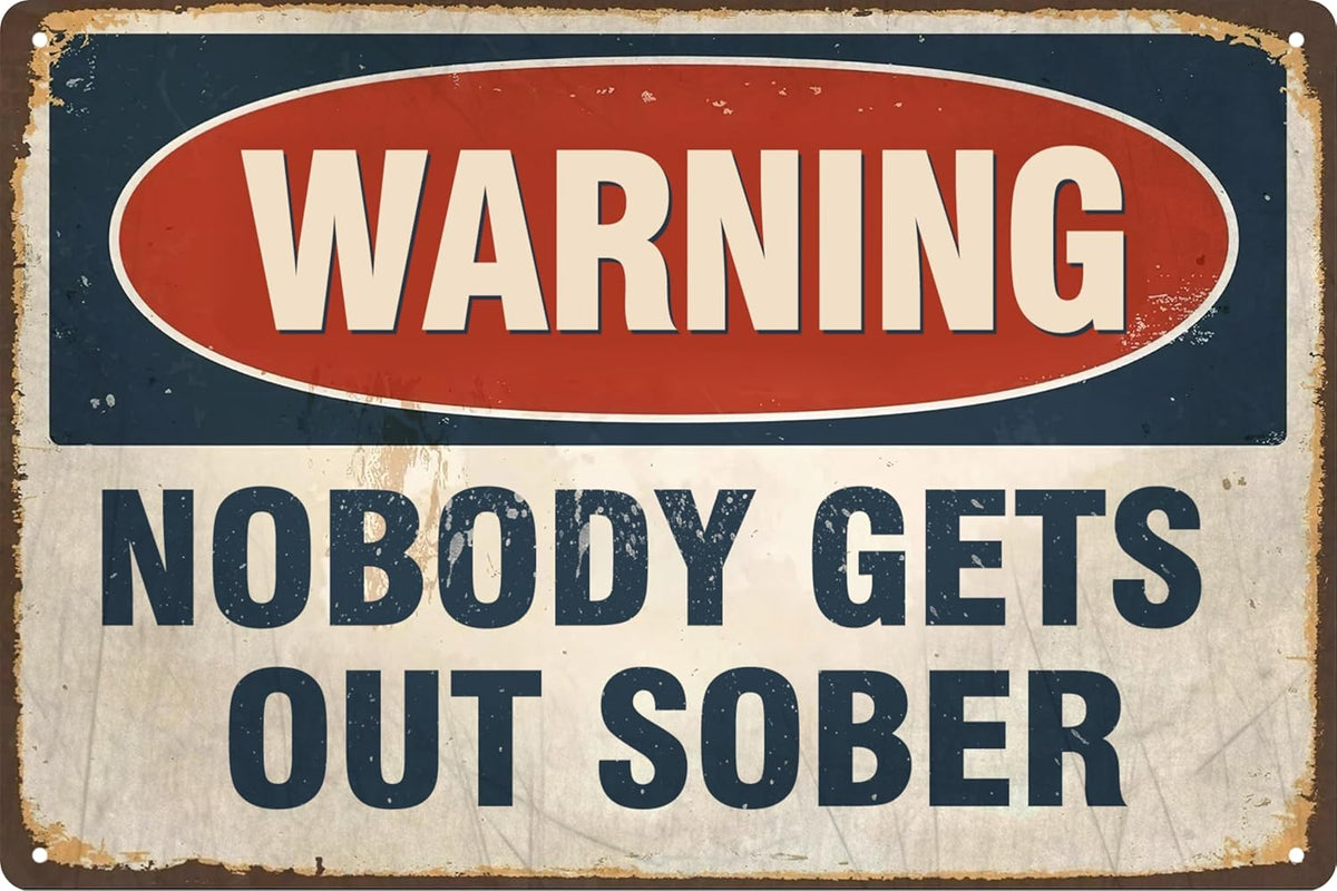 Vintage Tin Sign Retro Metal Funny Warning Signs for Home Decor Stylish Wall Art Plaques Gift for Bathroom Kitchen and Gothic Wall Decor in Every Room 12x8 in