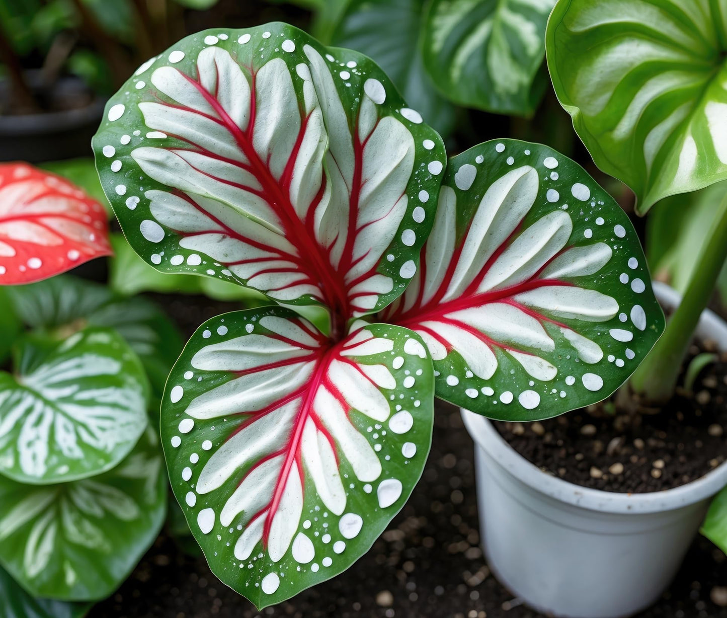 John Curran Caladium Bulbs for Planting - Perennial Hosta, Elephant Ears, Fancy (6 Bulbs)