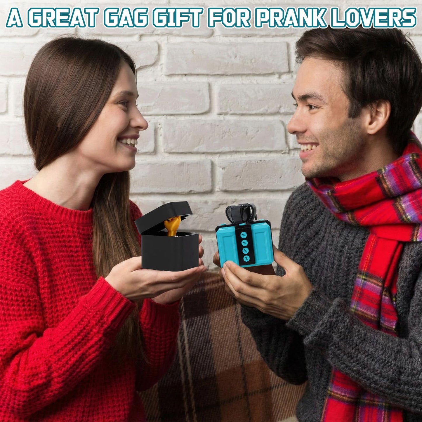 Novabright 2 Pack Annoying Present Box with Finger Annoying Gift Box with Screws Gifts Prank Boxes Novelty Hilarious Money Card Container for Party Birthday Wrapping