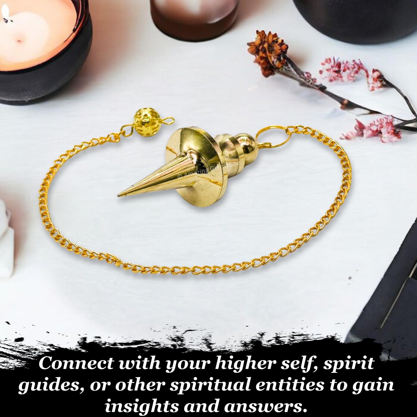 Amazing Gemstone Healing Metal Pendulums for Divination, Gold Disc Cone Long Point Steel Copper Pendulum High Energy Pendulo de Bronce Pendulos de Mesa MP117