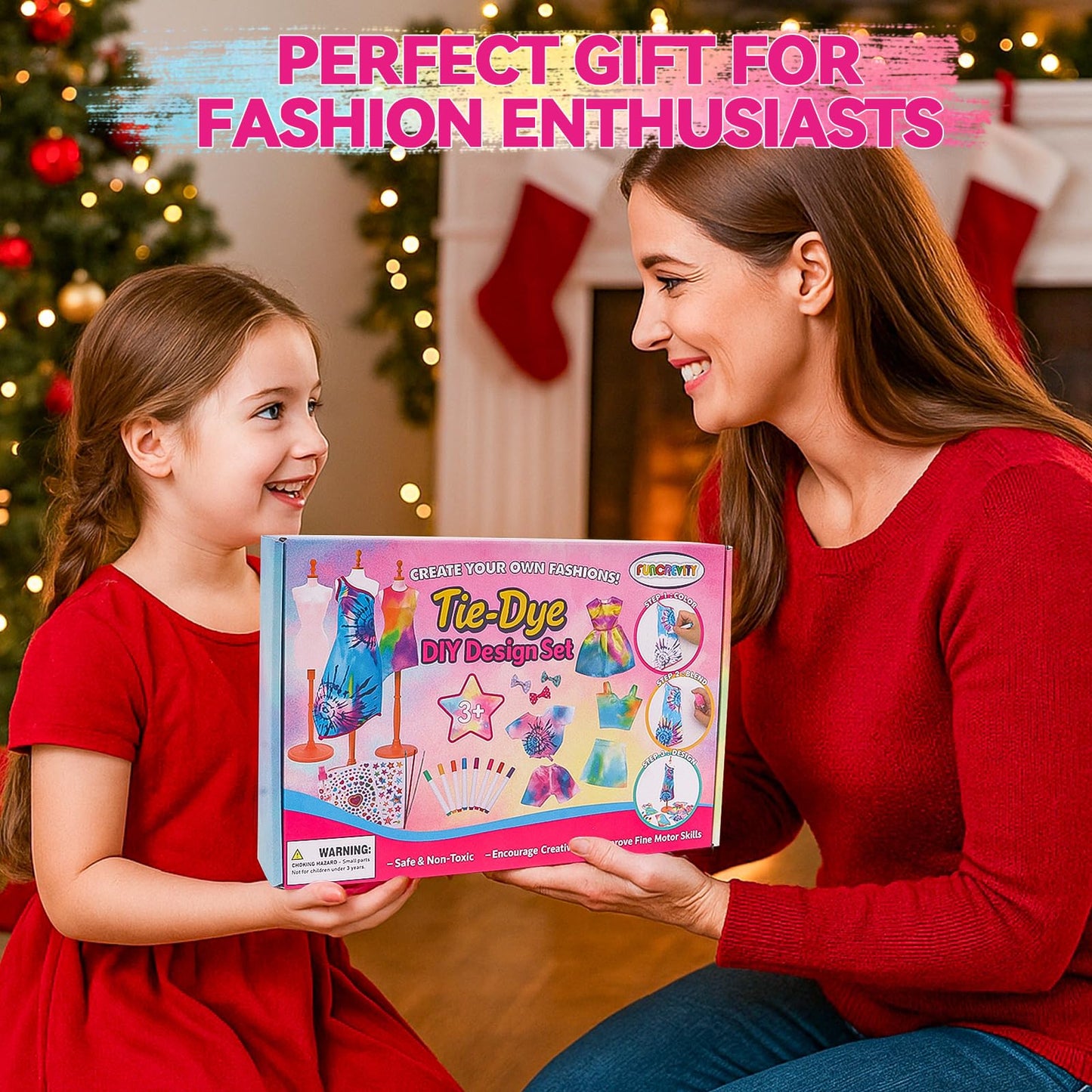 Tie-Dye Fashion Designer Doll Clothes Making Kit for DIYArts and Crafts Toys,Girls Gift Age 6 7 8 9 10 11 12