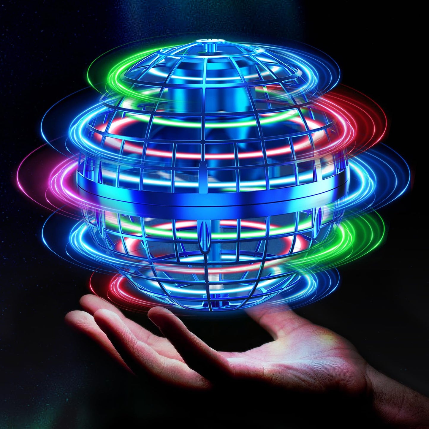 Tikduck Flying Orb Ball 2026 Toys Soaring Hover Pro Boomerang Galactic Fidget Cool Magic Hand Controlled Mini Drone Cosmic Globe Spinner Safe for 6 7 8 9 10+ Year Old Kids Outdoor Toys (Blue)