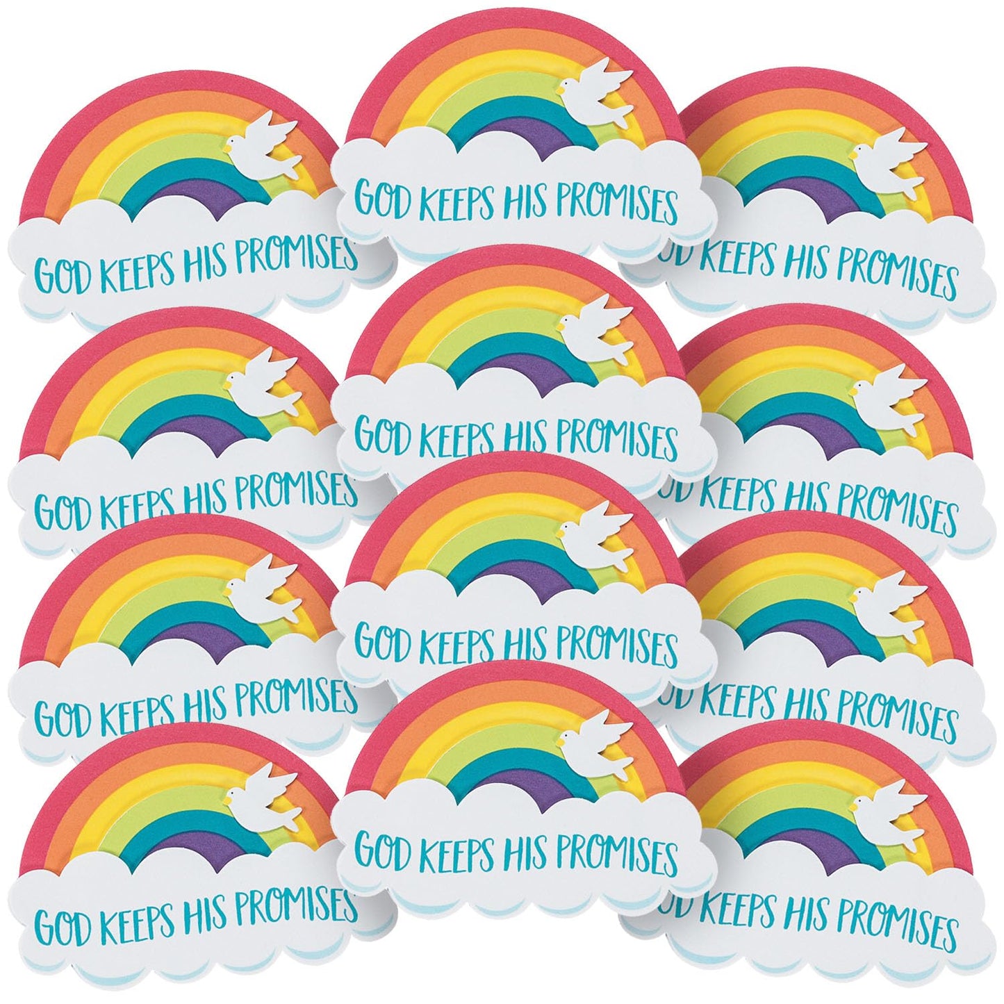 Fun Express Rainbow Magnet Craft Kit for Kids - Creative DIY Crafting with God Keeps His Promises Theme Perfect for Group -Activities - Home Fun Projects - Ideal for VBS - 12 Pieces