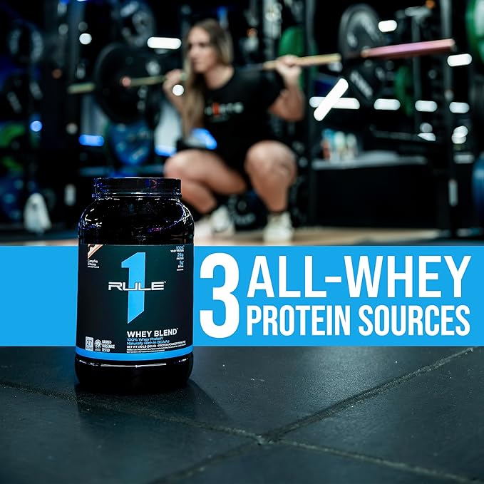 Rule One Proteins Whey Blend - Lightly Salted Caramel, 24g Fast-Acting Whey Protein Concentrates, Isolates, and Hydrolysates Per Serving, with Naturally Occurring EAAs and BCAAs, 2lbs