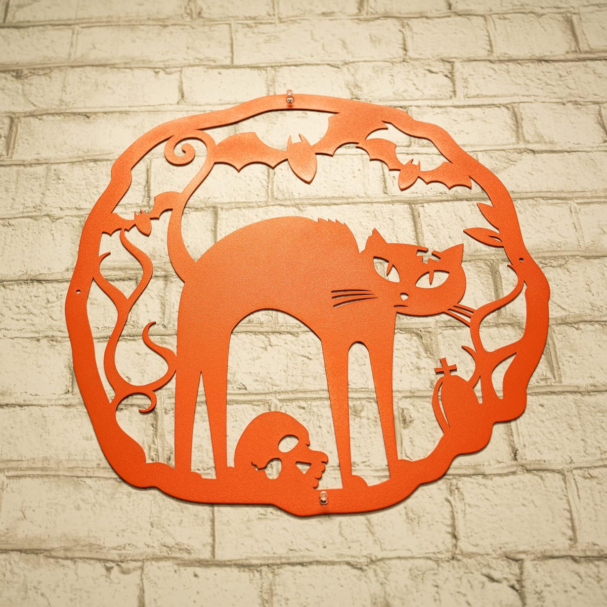 RealSteel Halloween Decoration, Indoor or Outdoor Wreath Front Door Sign, Wall Decor, Door Sign