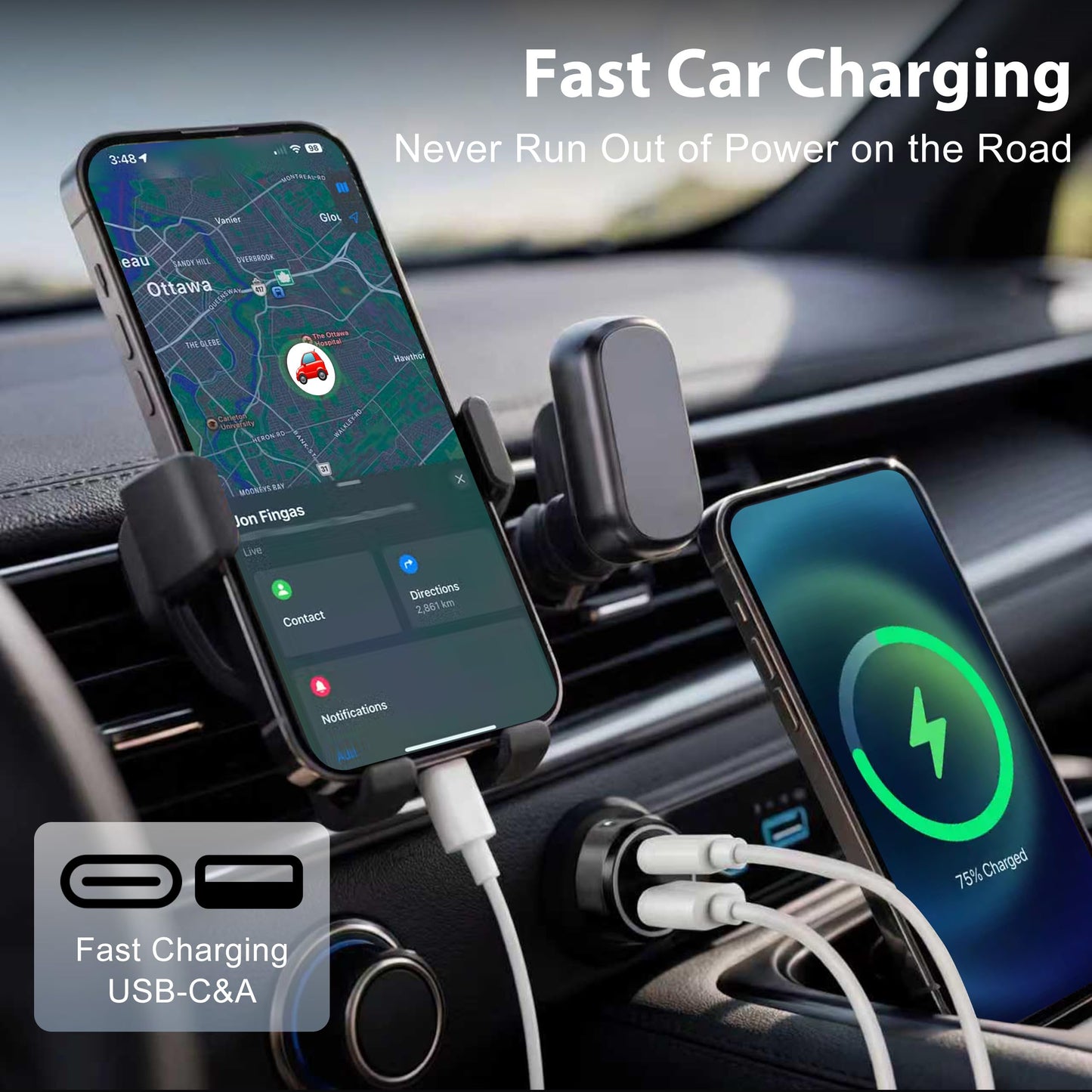 LIONO Car GPS Tracker & Charger with Built-in Rechargeable Battery, GPS Tracker for Vehicles, Hidden Car Tracker for Anti-Theft & Parking Location, for Family& Fleets, No Monthly Fee, No SIM, iOS Only