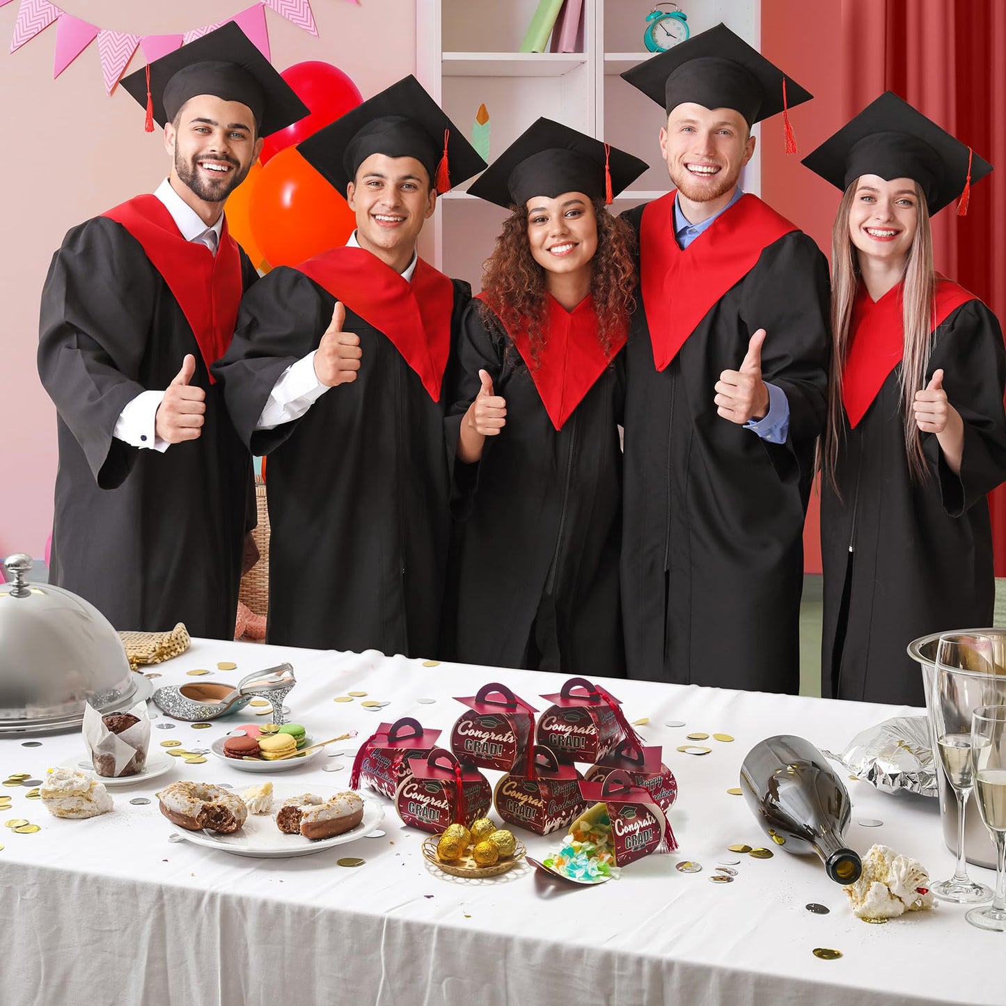 COTOPHER 36 Pcs Graduation Cap Gift Boxes with Tassel, Class of 2026 Graduation Candy Boxes Centerpieces for Tables Party Decorations, Mini Treat Chocolate Box Graduate Favors Supplies