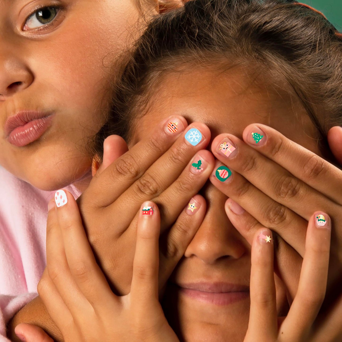 Omy Christmas Nail Stickers for Kids - 200 Stickers, Waterproof, Durable, Fun, Creative Designs | Strong Enough to Last Through Hand Washing - Easy to Apply, Safe, Non-Toxic | Age 3 and Up