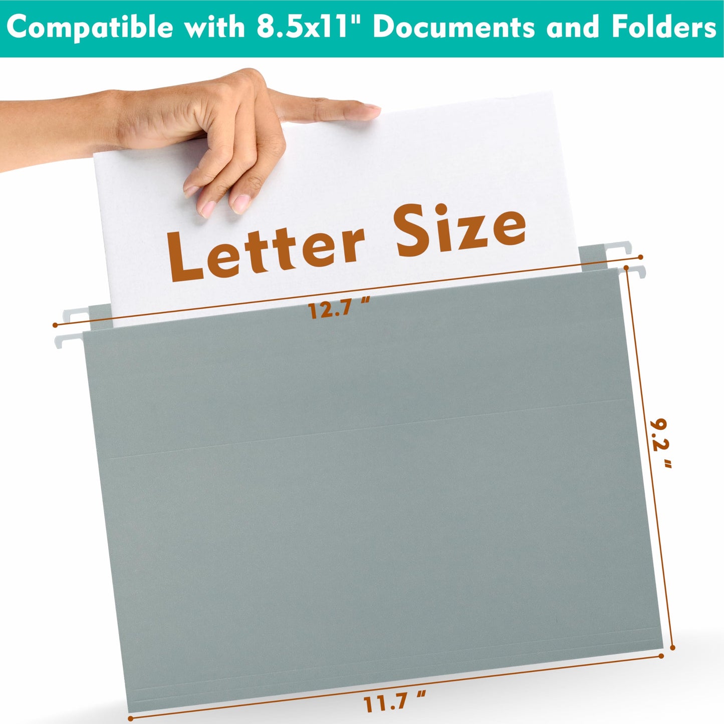 Zzrywuty Hanging File Folders Letter Size, 12-Pack Hanging File Folder with 1/5-Cut Tabs, Pastel File Folders Hanging Organizers for Filing Cabinet, Bulky Files & Medical Charts
