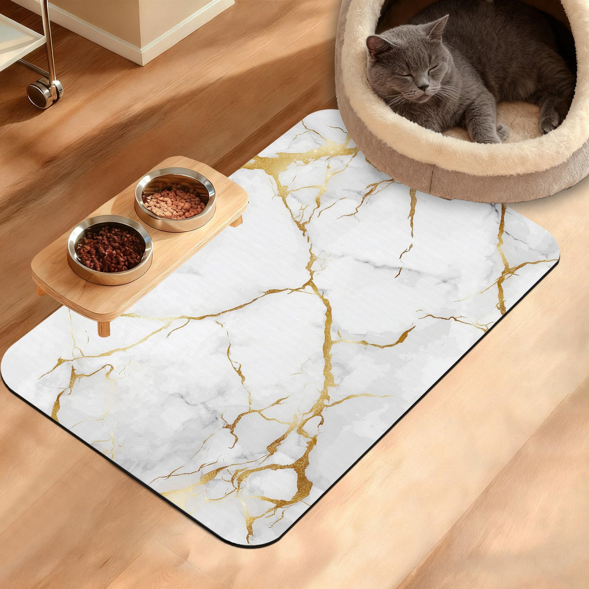 Tropical Palm Dog Food Mat,Exotic Leaves Floral Absorbent Pet Feeding Mat for Food and Water Bowl,Quick Dry Dog Placemat Non Slip Rubber Backing Waterproof Pet Supplies 16" x 24"