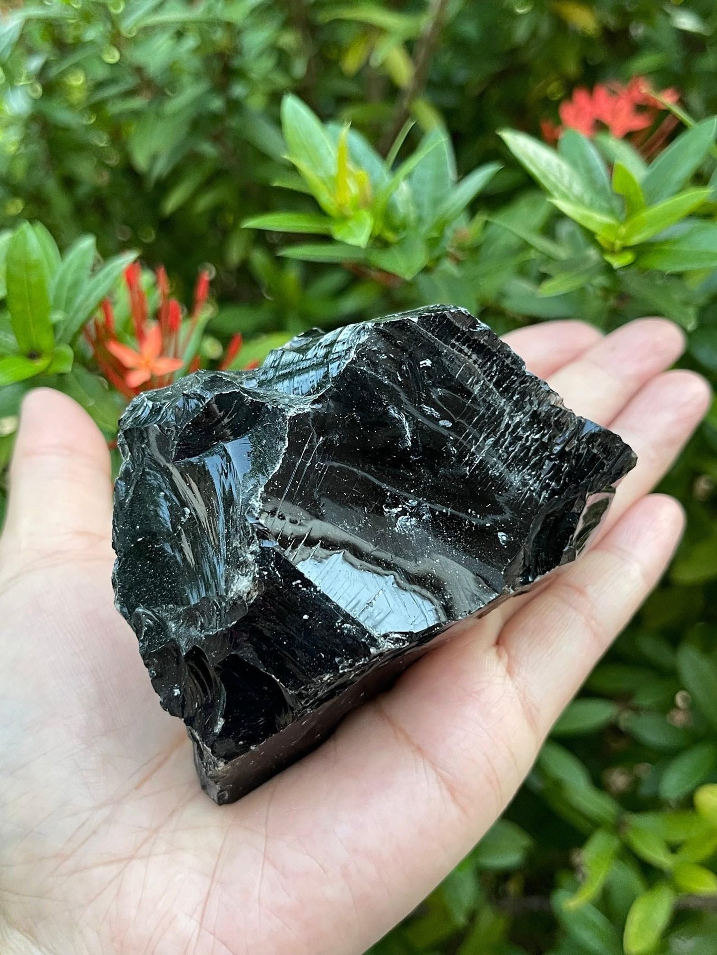 GAF TREASURES XL Raw Black Obsidian, 3-4" Natural Rough Black Obsidian, Black Obsidian Rough, Black Obsidian Healing Rough Crystal (Black Obsidian, 0.5-1 lb)