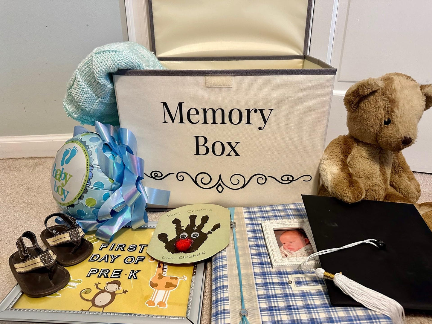 Pear Tree Essentials Memory Storage Box - Baby Keepsakes, Travel memories, Loved Ones Treasured Keepsakes.