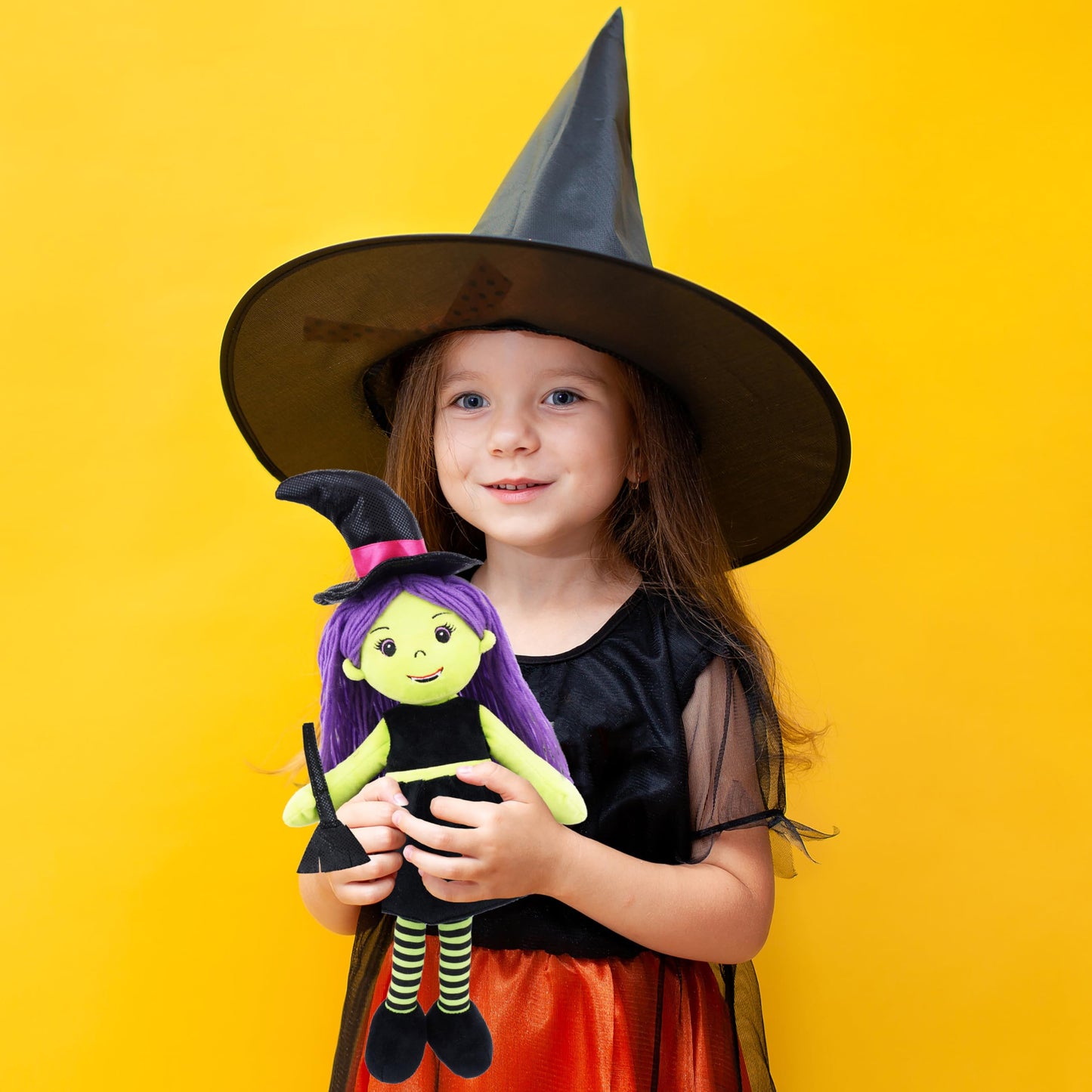 June Garden 14" Snuggle Cutie Sophie - Soft Cuddly Witch Doll - Adorable for Kids & Toddlers - M