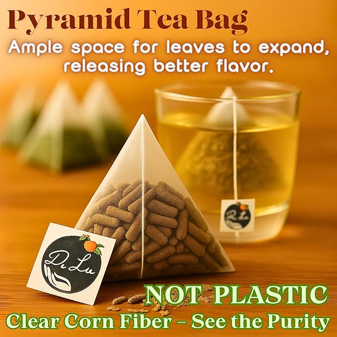 Dr. Lu’s Organic Mullein Leaf Tea | High-Altitude Grown in the Rocky Mountains | Pure Botanical Respiratory Support | 30 x 3g Premium Fill Corn Fiber Pyramid Bags (No Plastic, No Nylon)