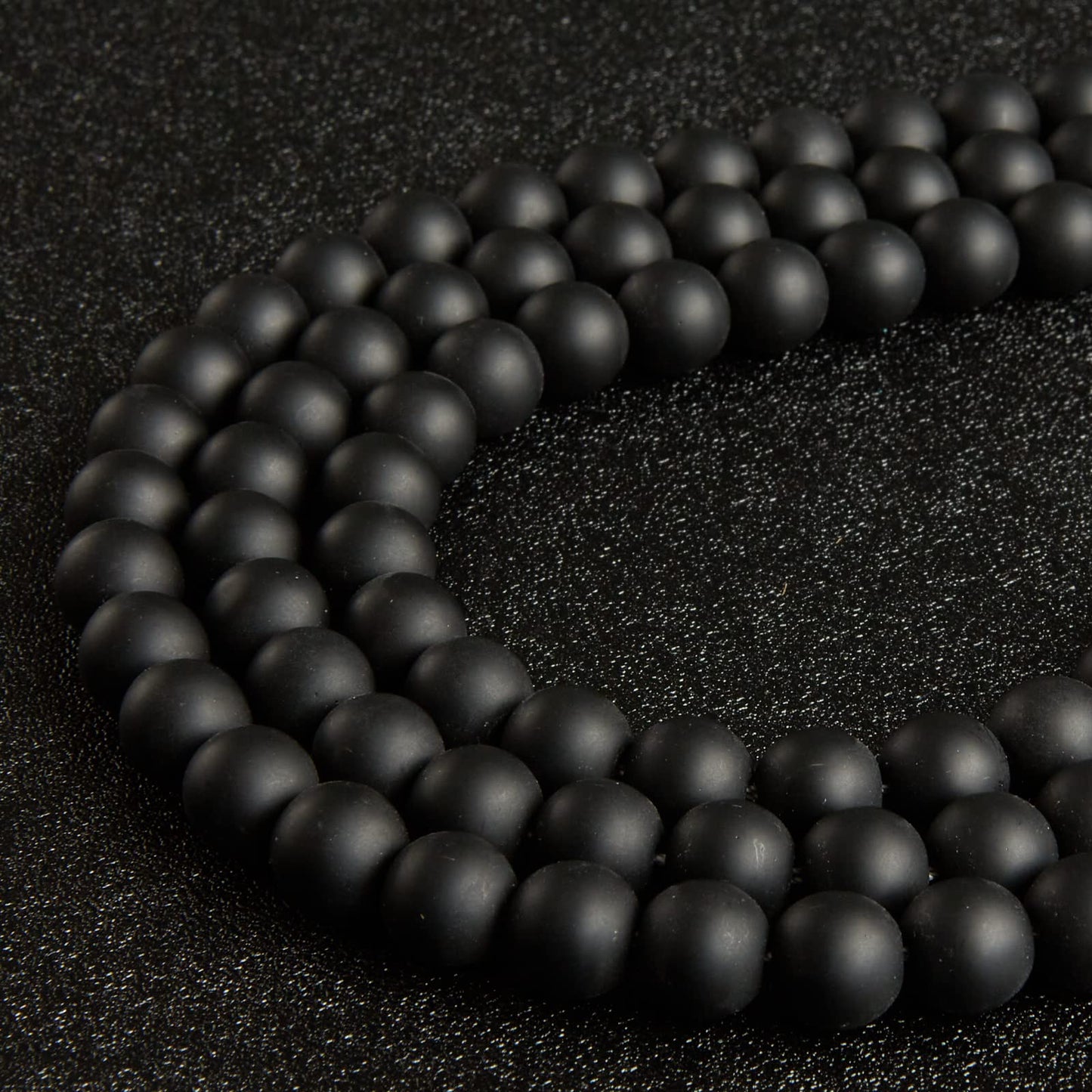 100pcs 8mm Matte Black Beads Natural Gemstone Beads Round Loose Beads for Jewelry Making