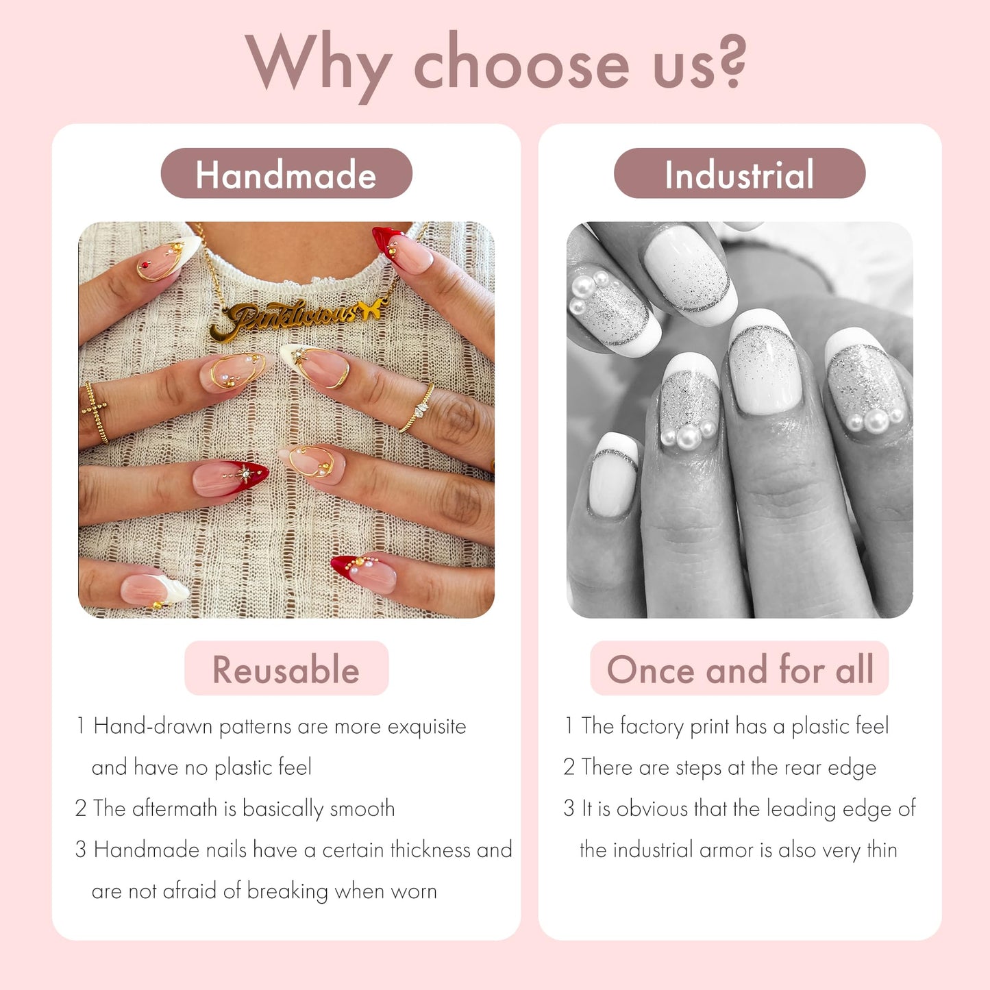 Rouge Étoile Bold Elegant Star-Shaped Wearable Nails (10-Piece Set), Acrylic/UV Gel Press On Nails for Holiday Celebrations, Parties & Shiny Nail Looks (Multicolor, M)
