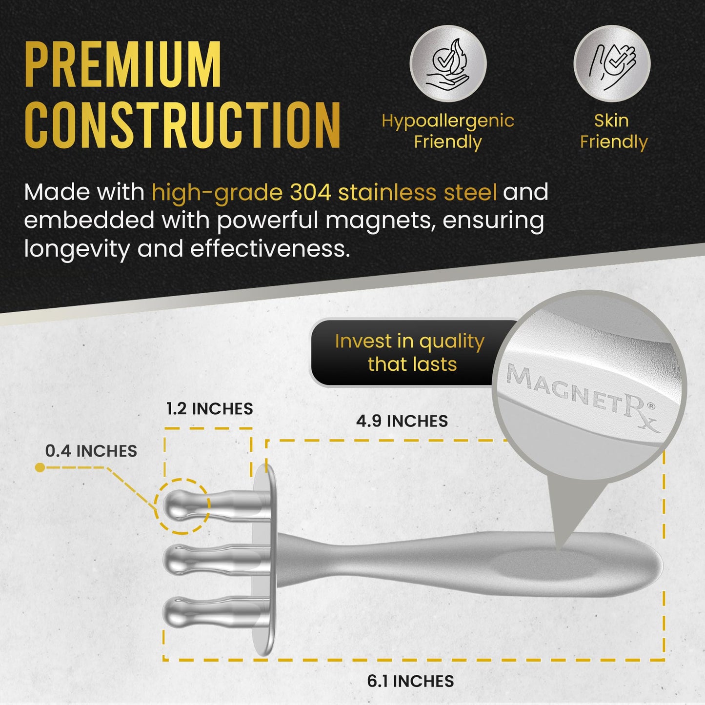 MagnetRX® Magnetic Therapy Massage Fork – Multi–Functional Magnetotherapy Pen for Emotion Code Magnets, Meridian Massage Tool & Body Healing Magnets – Magnetoterapia Fisioterapia Portatil Aparatos