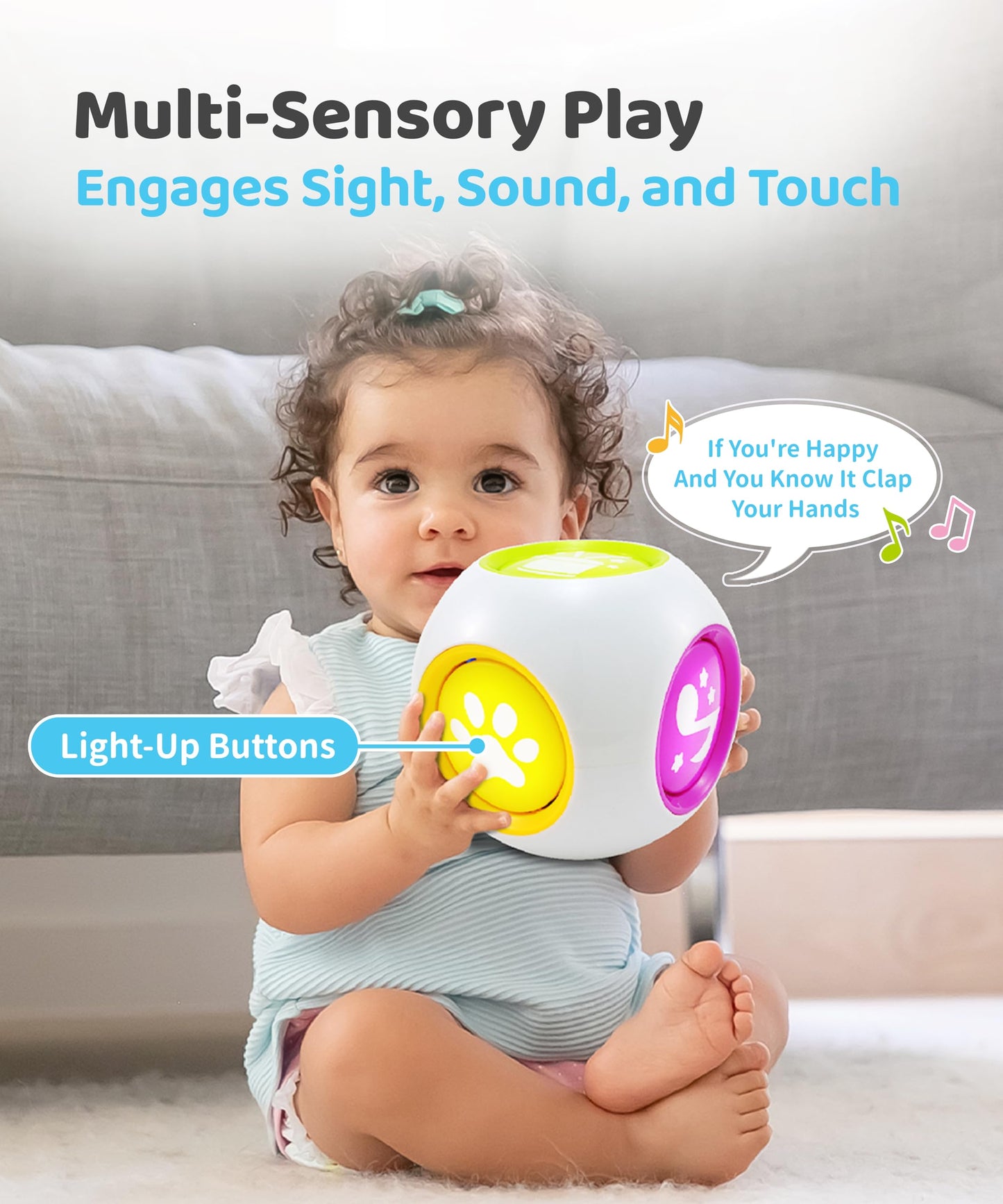 BEST LEARNING Learning Cube – Montessori Learning Cube for Babies 6–12 Months & Toddlers 1–3 – Musical Sensory Activity Cube with Lights & Sounds – Early Development Educational Toy