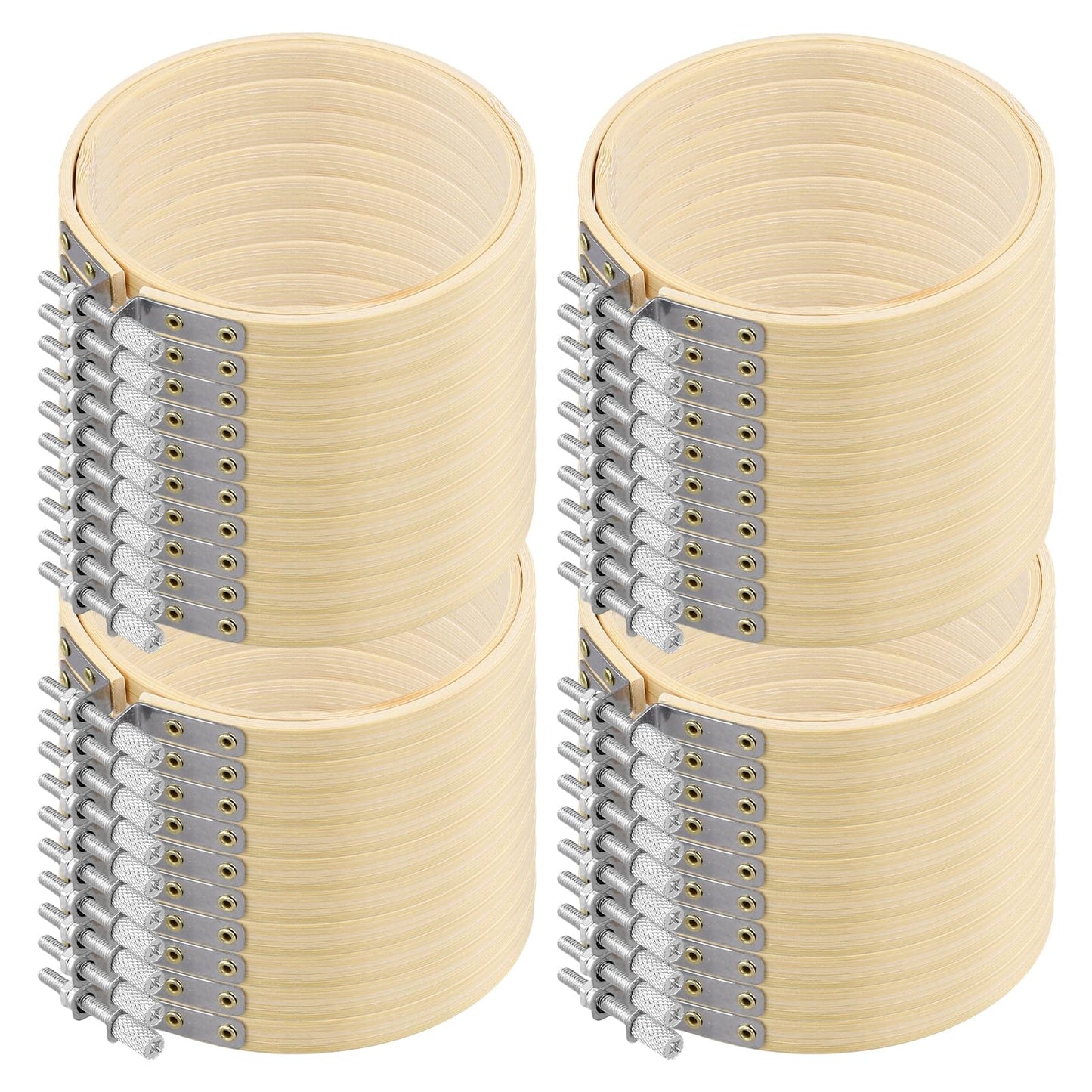 NINGWAAN 40 Pack 4 Inch Embroidery Hoops Bamboo, Small Wooden Cross Stitch Circles for Sewing, Art Craft ﻿