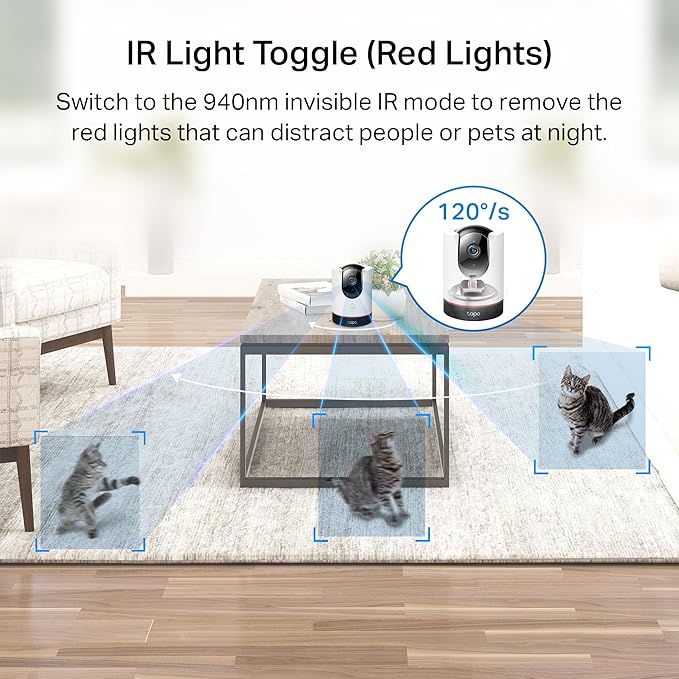 TP-Link Tapo 2K QHD Pan/Tilt Wi-Fi Camera | Apple HomeKit | Physical Privacy Mode | Color Night Vision | Motion Tracking | 2-Way Audio | Local/Cloud Storage | Works w/Alexa&Google Home | (Tapo C225)