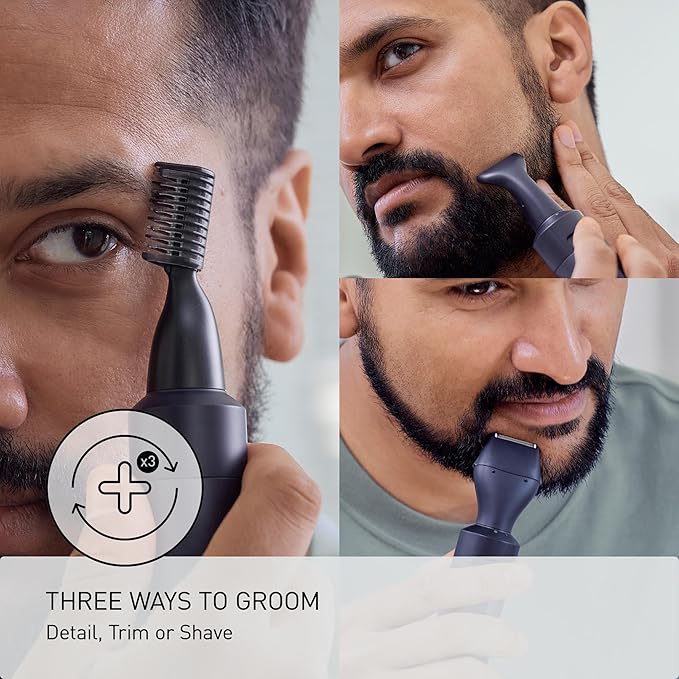Panasonic MultiShape Facial Detail Shaver Trimmer Set Attachment, Eyebrow & Beard Detail Trimmer, Wet/Dry, Add to MultiShape Grooming System, Easy-Clean Tool - ER-CDT1-A