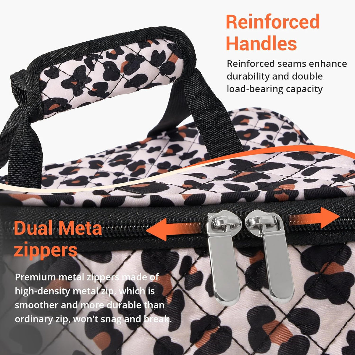 Lunch Bag - Large Insulated Casserole Carrier, Reusable Lunch Box for Men/Women, Insulated Lunch Bag Leakproof Lunchbox for Men Adults Work Picnic Hiking Beach (Leopard Print) 17.12" x 11.42"x 4.53"