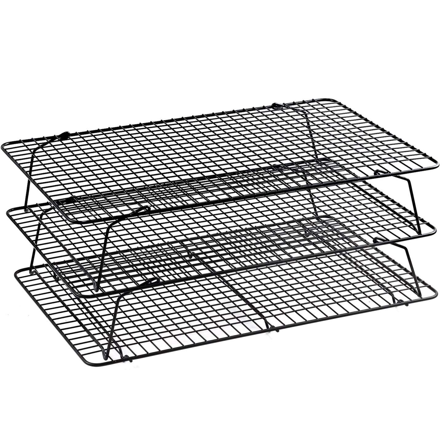 Pleafind 3 PCS Stackable Cooling Rack -16 x 10 Inch Wire Rack, Heavy Duty Stainless Steel Baking Racks, Cooling Racks for Cooking and Baking Cookie Pizza Cake, Oven and Dishwasher Safe