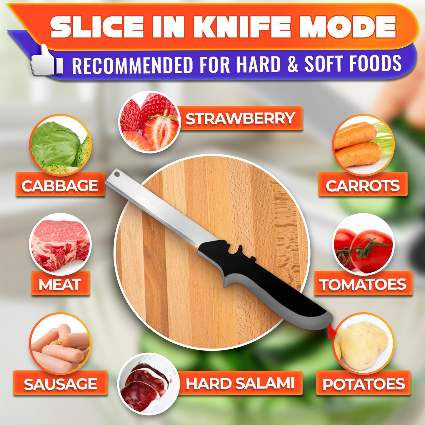 2 in 1 Kitchen Scissors for Food – Stainless Steel 9.5" Tomato Knife Chops Vegetables, Fruit, Cheese, Meat in Seconds | Dishwasher Safe Cutting Board Scissors with Safety Lock – Mess-Free Prep