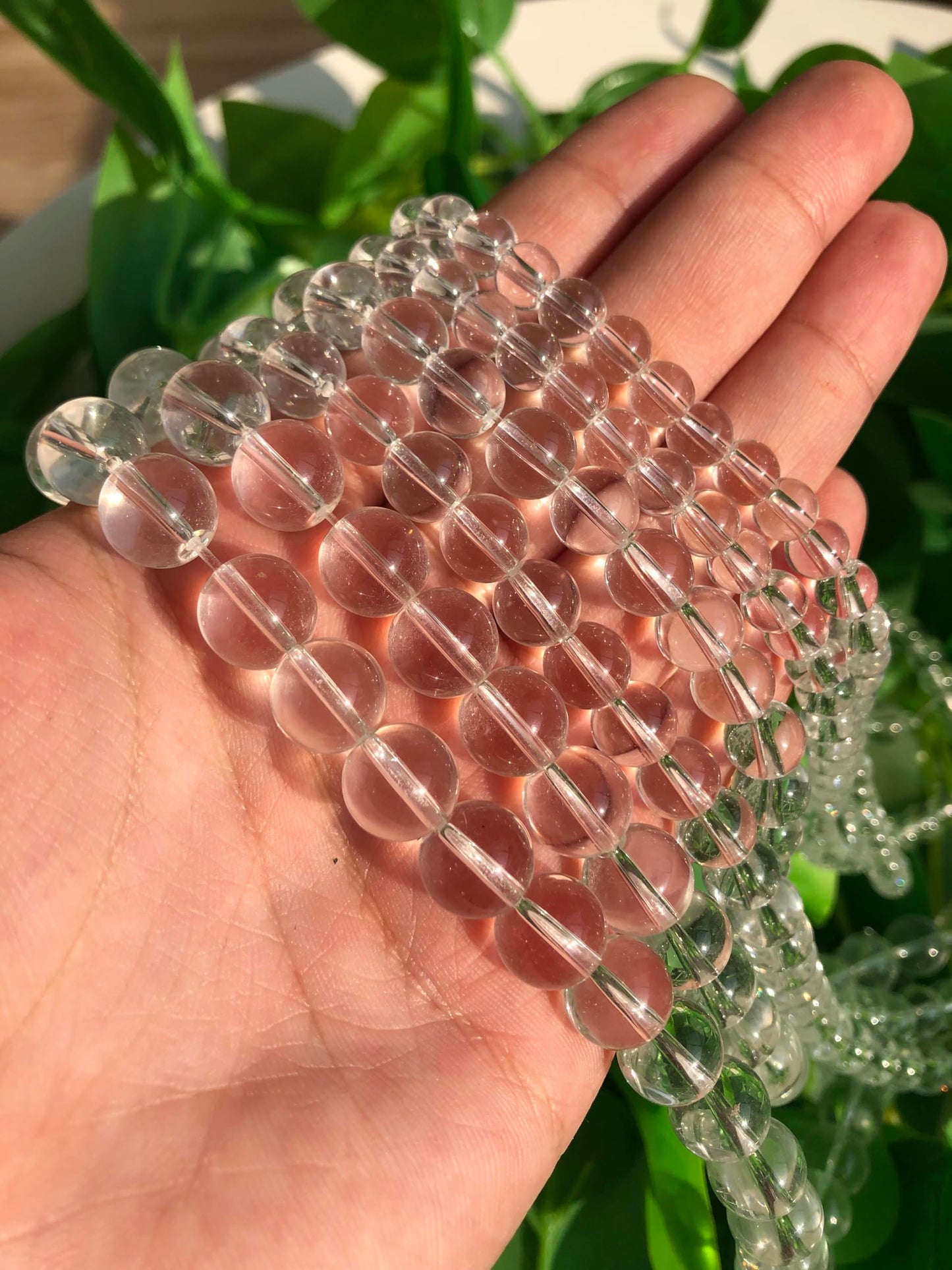 Yochus 60pcs Clear Quartz Stone Beads，6mm Healing Power Natural Stone Round Loose Beads for Jewelry Making Earring Necklace DIY Crafts