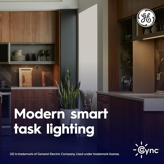 GE Cync Reveal HD+ Smart Undercabinet Light Fixture, Color Changing, 12-in Bar