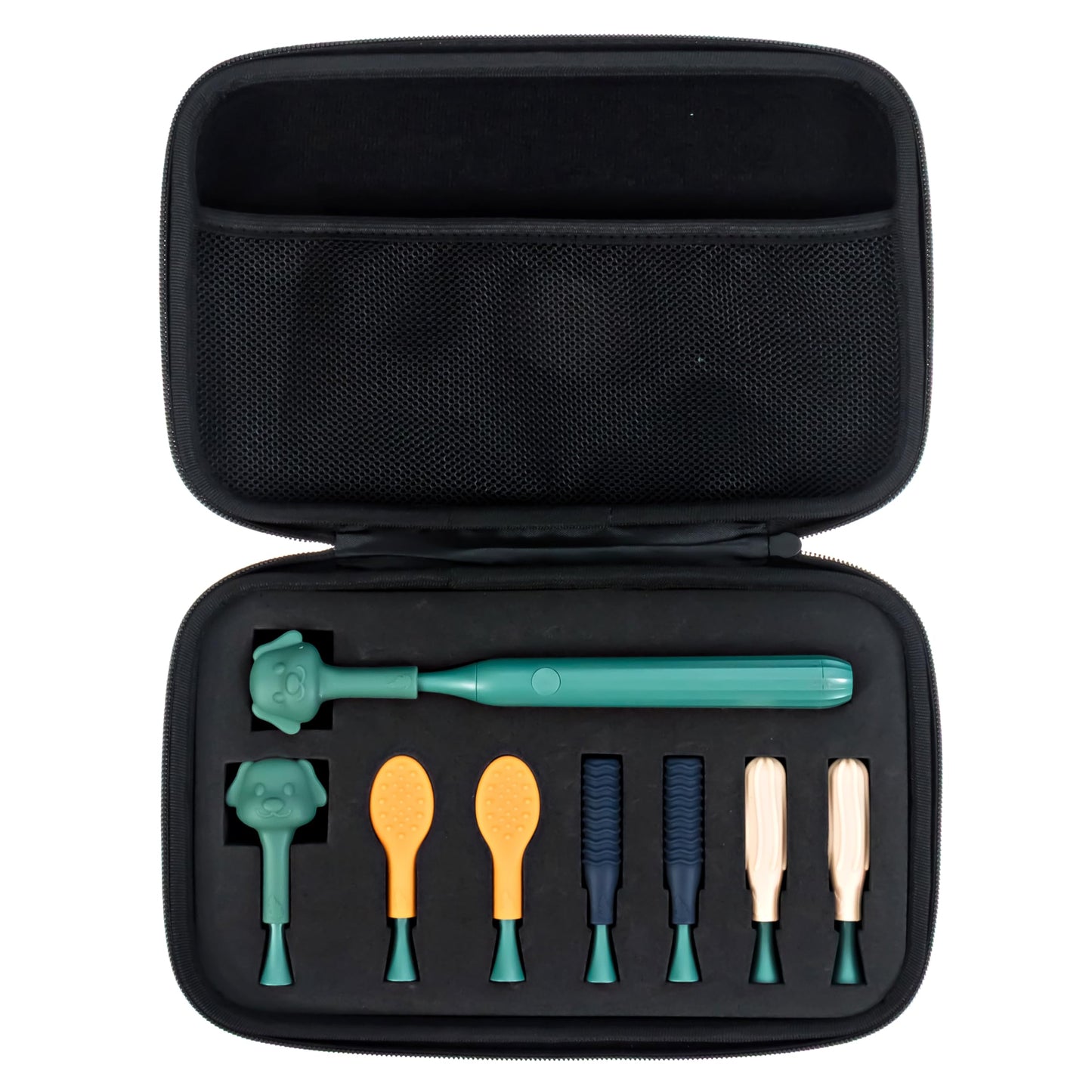Leaf and Pebble TheraVibe Oral Motor Therapy Pen Kit with 8 Textured Tips | Natural Silicone Therapy Stimulator Tool for Speech & Feeding | Sensory Vibration Device for Autism, ADHD & Special Needs