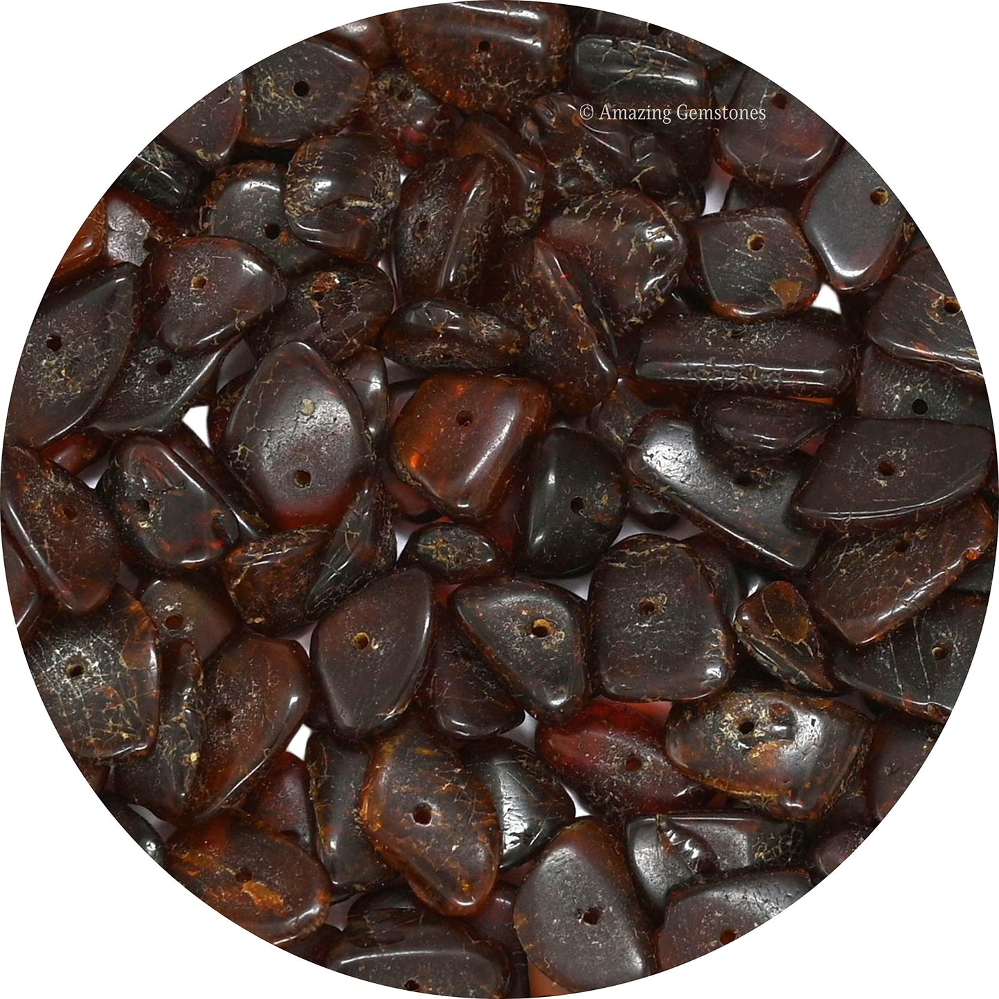Garnet Pre Drilled Crystal Crushed Chips Beads for Bracelets Making, DIY Handmade Natural Healing Crystals (25 Inch Strand)