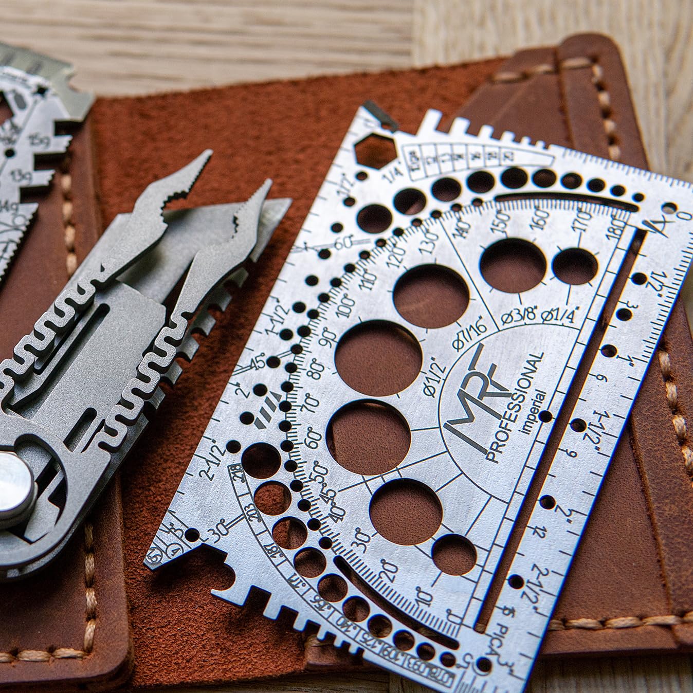 MRF Card Multitools Professional – 24-in-1 Titanium Multitool for Workshop & Field – Compact EDC for Engineers, Mechanics & Woodworkers – Pocket Multi Tool with Bottle Opener | TSA Approved