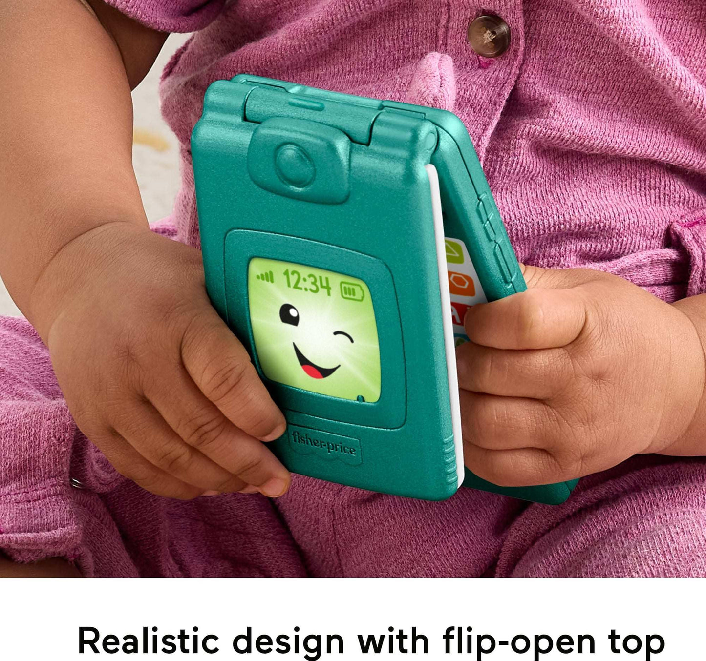 Fisher-Price Baby Toy Flip Phone Laugh & Learn Musical Learning Activity for Toddler Pretend Play Infants Ages 6+ Months