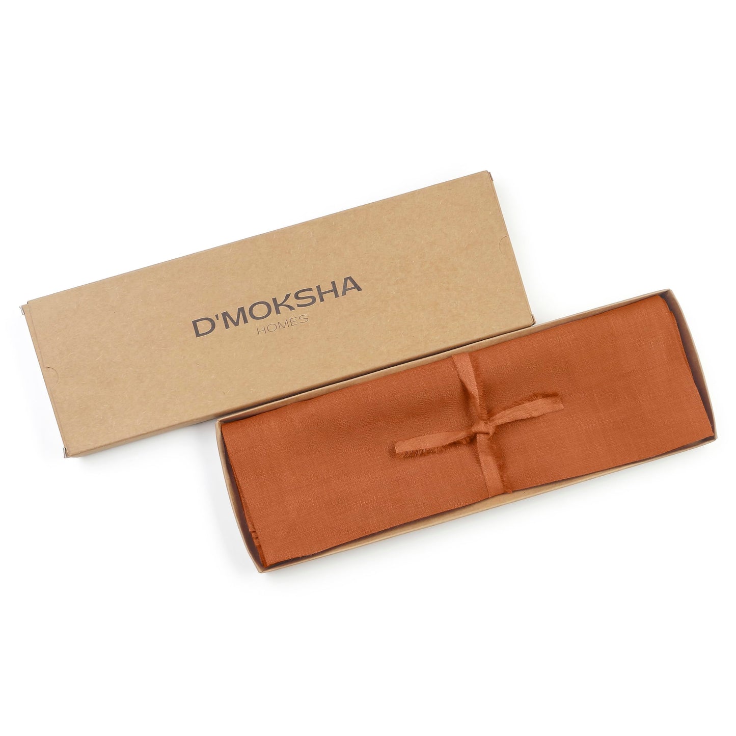 D'Moksha Homes Linen Rust Placemats Set of 4-100% Pure Linen Placemats 14 x 19 Inch for Spring - Handcrafted and Machine Washable