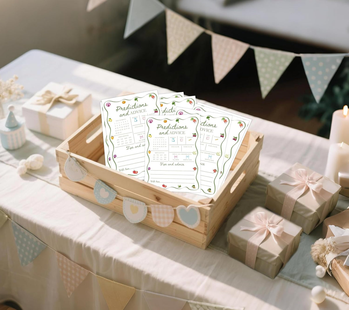 Locally Grown Baby Shower Games, Farmers Market Predictions And Advice Game for 30 Guests with Game Cards, Gender Reveal, Baby Shower Supplies & Decorations (DV38)