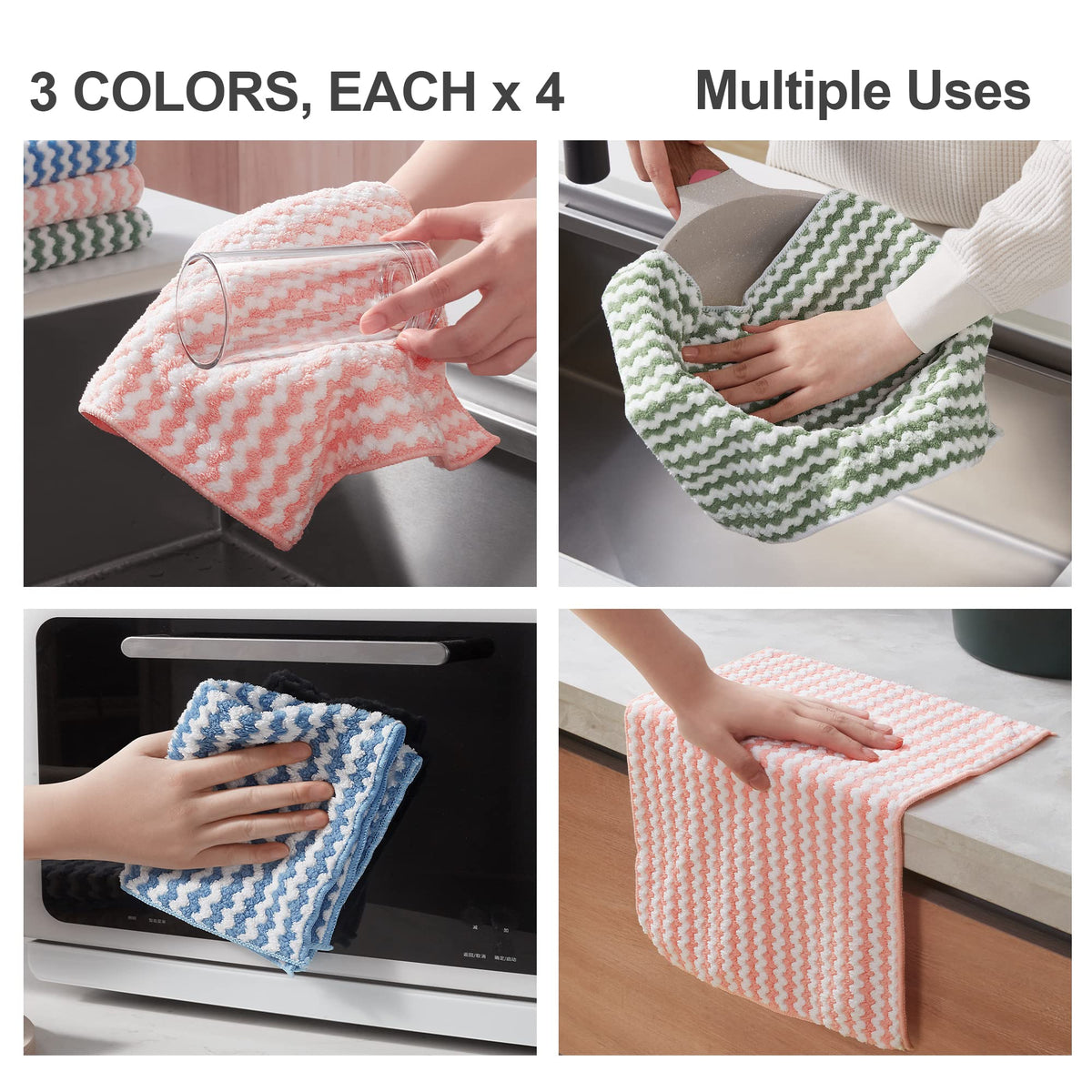 12 Pack Microfiber Cleaning Cloth (12 Count)