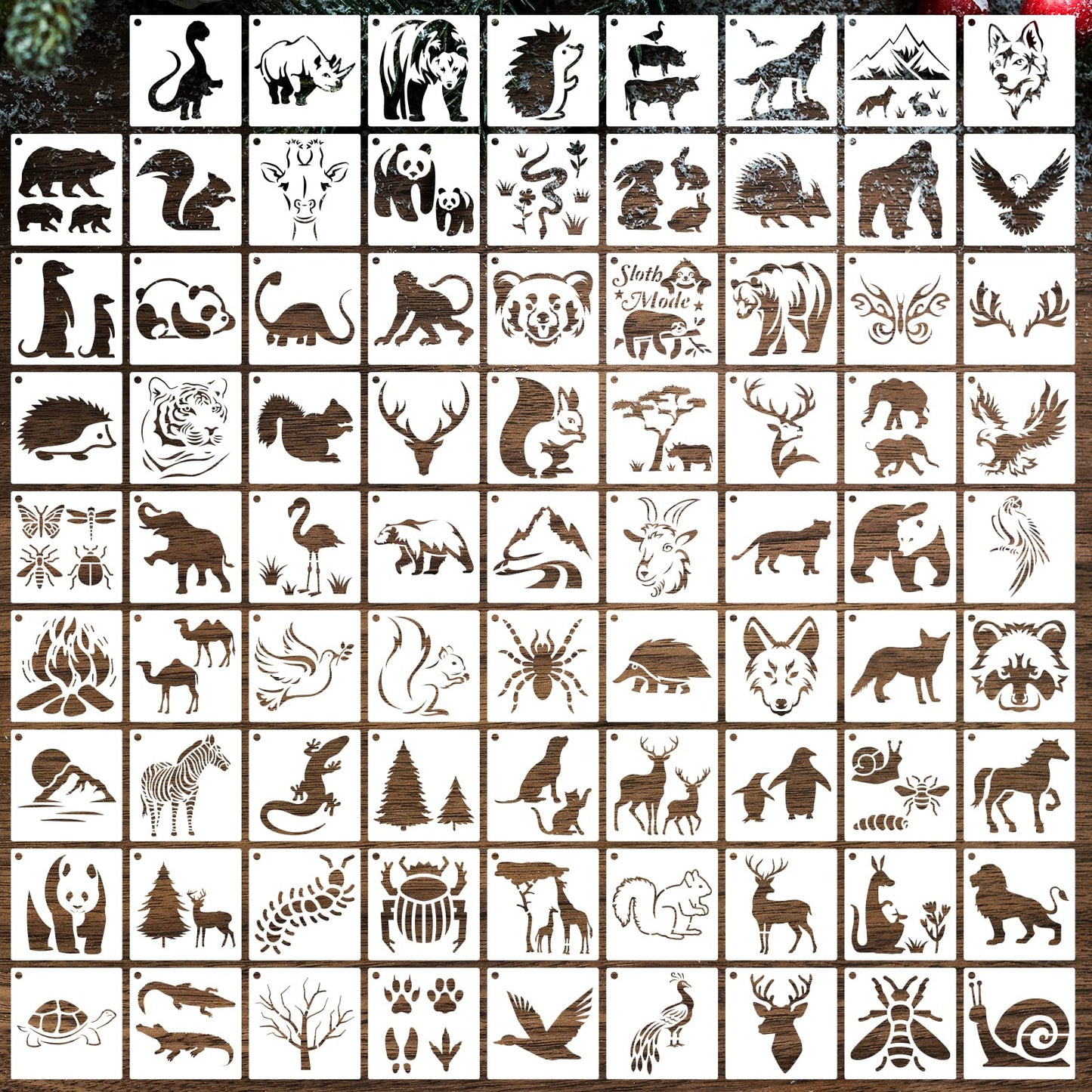 DZXCYZ 80 Pcs 6 x 6 Inch Stencils for Painting on Wood, Reusable Animal Flower Farm Plastic Stencil DIY Craft Paint Template Set for Wall Home Decor
